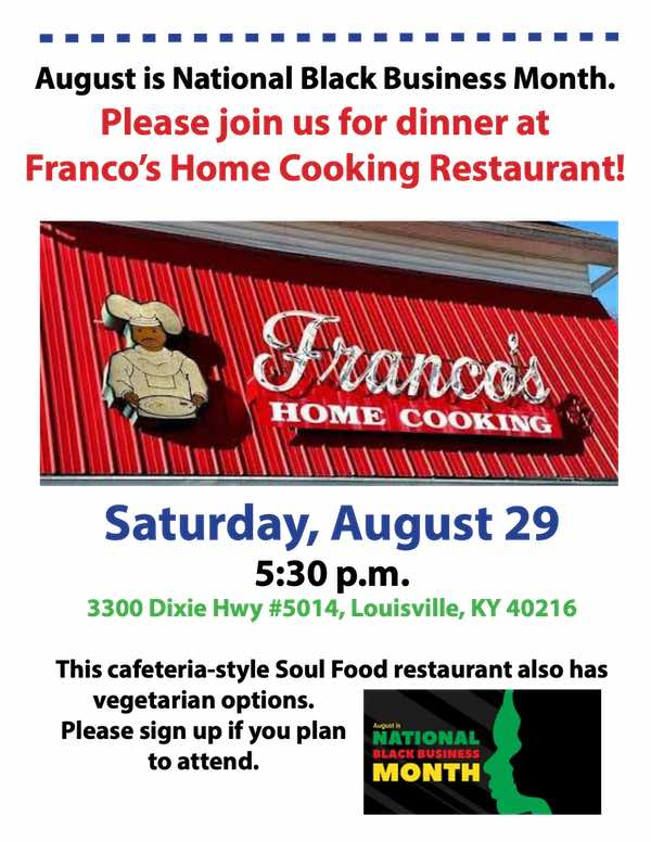 Black History Month Dinner at Franco's