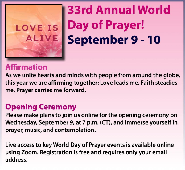 World Day Of Prayer September 9-10